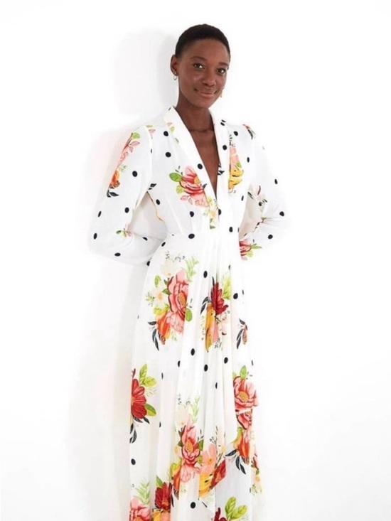 FARM Rio Dresses & Skirts - Farm Rio Nanaju Maxi Poka Dot Floral Dress Size Medium